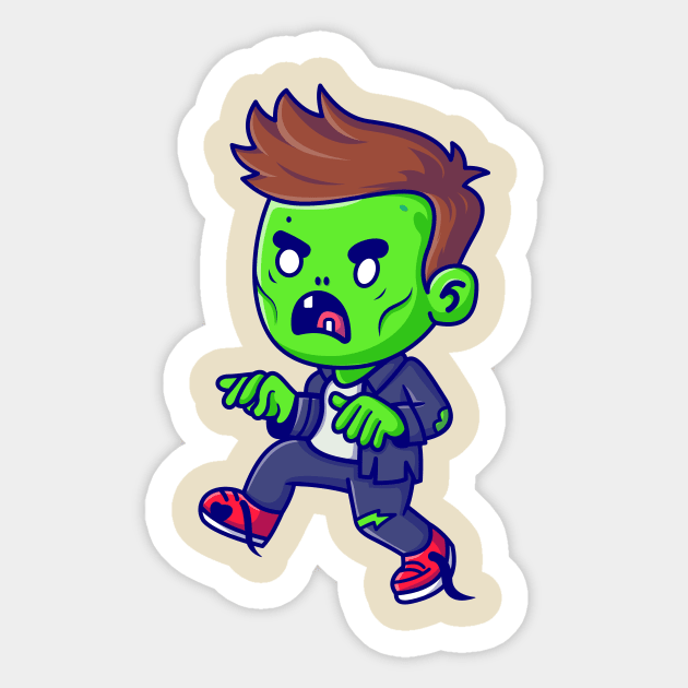 Cute Zombie Walking Cartoon Sticker by Catalyst Labs